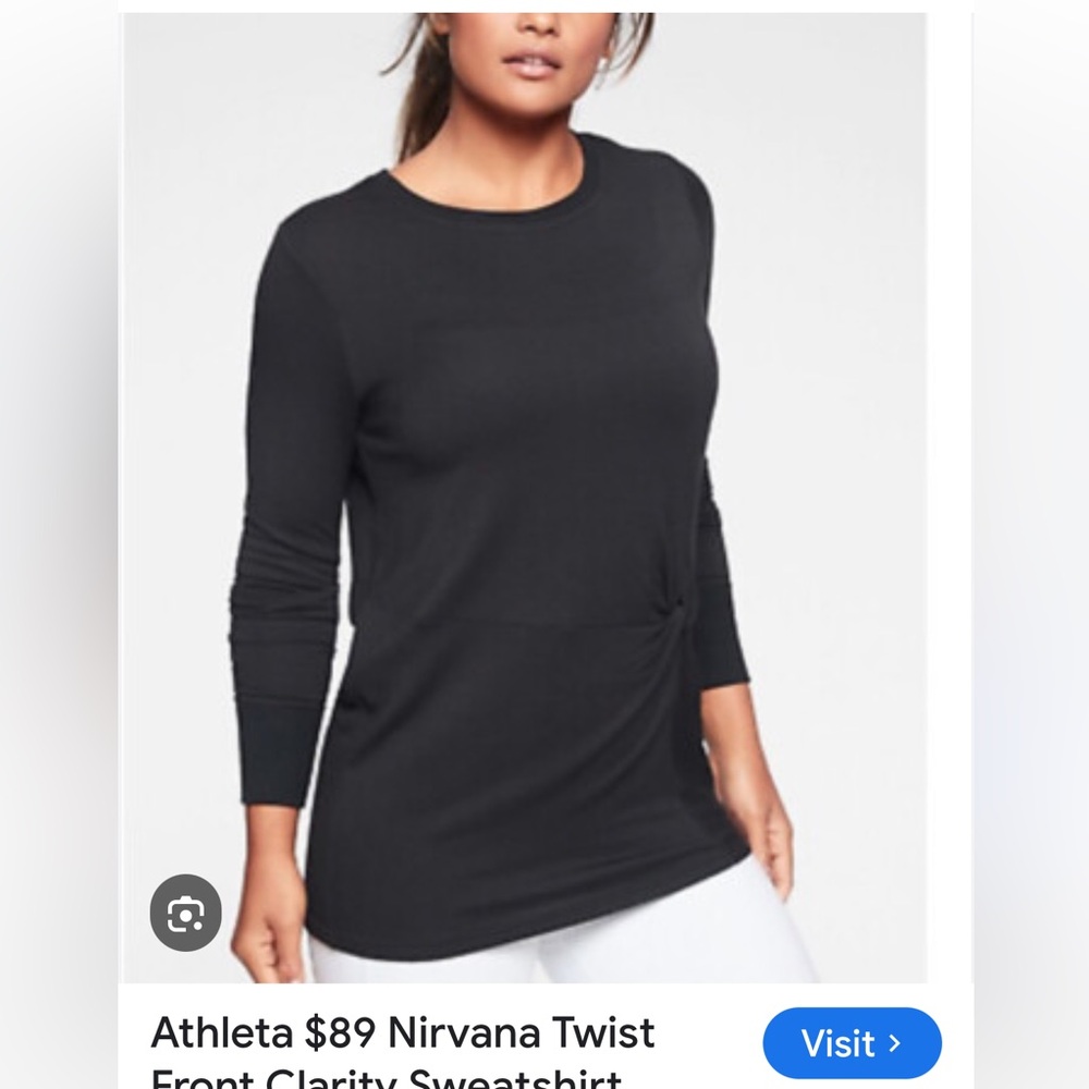 Athleta Black Twist Front Sweatshirt